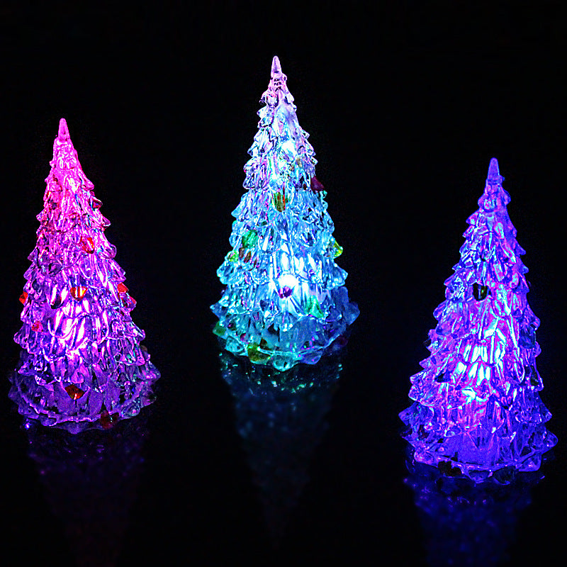 LED Acrylic Colorful Christmas Tree Night Light
